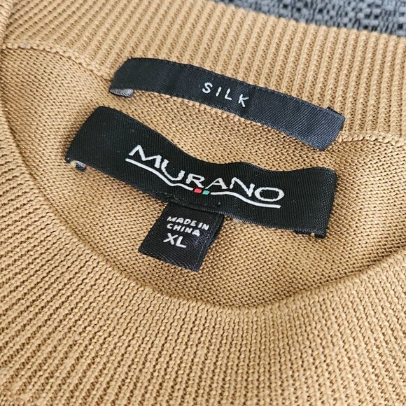 Murano silk camel Tan Closet Staple Soft pullover Luxury comfy neutral Top XL - Picture 2 of 7